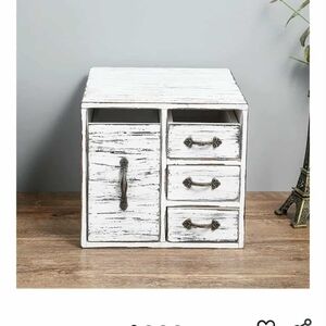 Rustic White Wooden Storage Organizer